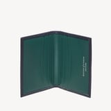 Double Fold Credit Card Holder Smooth Navy & Teal