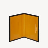 Double Fold Credit Card Holder Smooth Black & Yellow