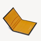 Double Fold Credit Card Holder Smooth Black & Yellow