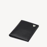 Double Fold Credit Card Holder Smooth Black & Yellow