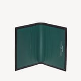Double Fold Credit Card Holder Smooth Black & Teal