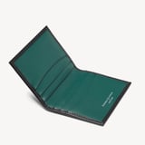 Double Fold Credit Card Holder Smooth Black & Teal