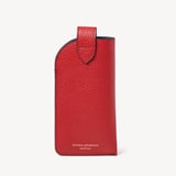Glasses Case with Tab Cardinal Red Pebble