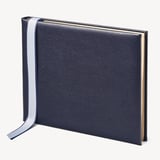 A4 Classic Leather Guest Book Navy Pebble