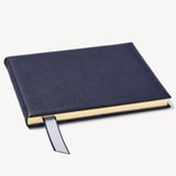 A4 Classic Leather Guest Book Navy Pebble