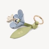 Wildflower & Bee Keyring Sky Blue Pebble