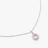 Gemstone Pendant Necklace Rose Quartz & Sterling Silver 925