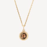 Gemstone Pendant Necklace Smoky Quartz & 18ct Gold Vermeil