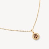 Gemstone Pendant Necklace Smoky Quartz & 18ct Gold Vermeil