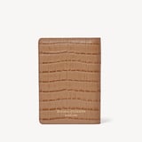 Double Fold Credit Card Holder Deep Shine Caramel Small Croc