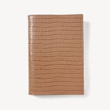 A5 Refillable Luxury Journal Deep Shine Caramel Small Croc with Soft Suede Lining