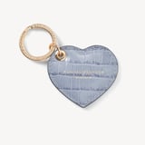 Small Heart Keyring Deep Shine Sky Blue Small Croc