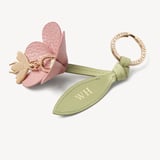 Wildflower & Bee Keyring Blush Pink Pebble