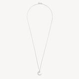 Crescent Moon & Star Pendant Necklace Sterling Silver 925