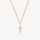 Diamond Cross Pendant Necklace 0.018ct Diamond