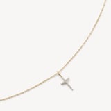 Diamond Cross Pendant Necklace 0.018ct Diamond