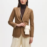Ella Crossbody Phone Pouch Ivory Pebble
