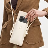 Ella Crossbody Phone Pouch Ivory Pebble