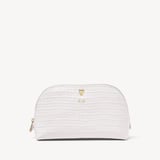 Classic Makeup Case Deep Shine Chalk White Small Croc