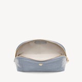 Classic Makeup Case Deep Shine Sky Blue Small Croc