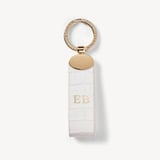 Oval Loop Keyring Deep Shine Chalk White Small Croc