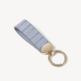 Oval Loop Keyring Deep Shine Sky Blue Small Croc