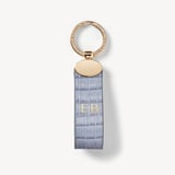 Oval Loop Keyring Deep Shine Sky Blue Small Croc