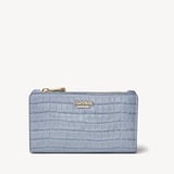 Mayfair® Coin & Card Wallet Deep Shine Sky Blue Small Croc
