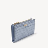 Mayfair® Coin & Card Wallet Deep Shine Sky Blue Small Croc