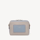 Camera Crossbody Sky Blue, Grey & White Pebble