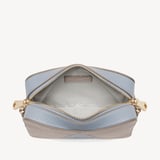 Camera Crossbody Sky Blue, Grey & White Pebble