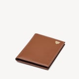 Double Fold Credit Card Holder Smooth Tan & Merlot