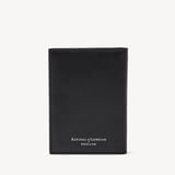 Double Fold Credit Card Holder Smooth Black & Caspian Blue