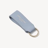 Small Leather Loop Keyring Sky Blue Pebble