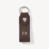 Small Leather Loop Keyring Chocolate Pebble