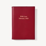 A5 Refillable Luxury Journal Heart Cherry Red Soft Saffiano with Soft Suede Lining