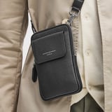 Reporter Crossbody Phone Bag Black Pebble