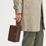 Double Zip Mount Street Wash Bag Tobacco Pebble