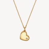 Star Set Heart Locket Necklace 18ct Gold Vermeil