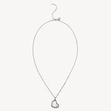 Star Set Heart Locket Necklace Sterling Silver 925