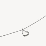 Star Set Heart Locket Necklace Sterling Silver 925