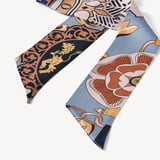 Skinny Silk Scarf Neutral Pure Silk