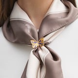 Butterfly Scarf Ring Navy Enamel & 18ct Gold Plated