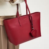 Heart Zipped Bag Charm Cherry Red Soft Saffiano
