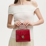 Midi Mayfair® Deep Shine Cherry Red Small Croc