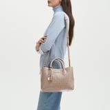 Midi London Tote Moleskin Woven Leather