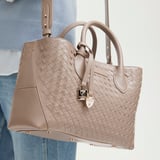 Midi London Tote Moleskin Woven Leather