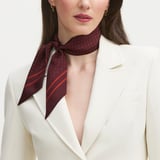Skinny Silk Scarf Cherry Red Hearts Pure Silk
