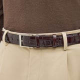 Classic Men's Belt Deep Shine Amazon Brown Croc