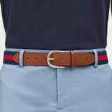 Webbing Belt Navy & Red Stripes
